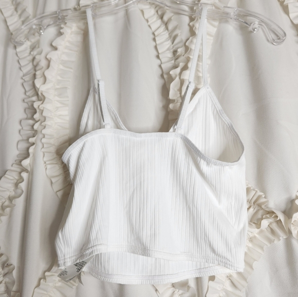 Roxy Brami White Crop Lightweight Summer Tank Top Sz Small - Picture 3 of 5